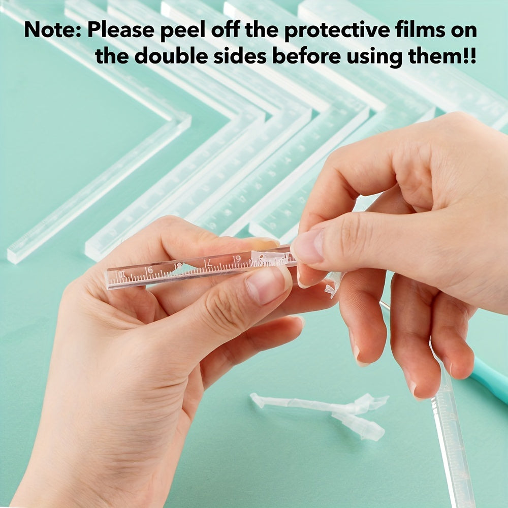 7pcs Card Corners Helpers for Easy Layering Ruler Tools
