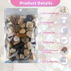100pcs Holographic Smell Proof Zip Lock Bags