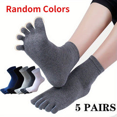 5 Pairs Moisture Wicking Five Toes Socks for Outdoor Sports