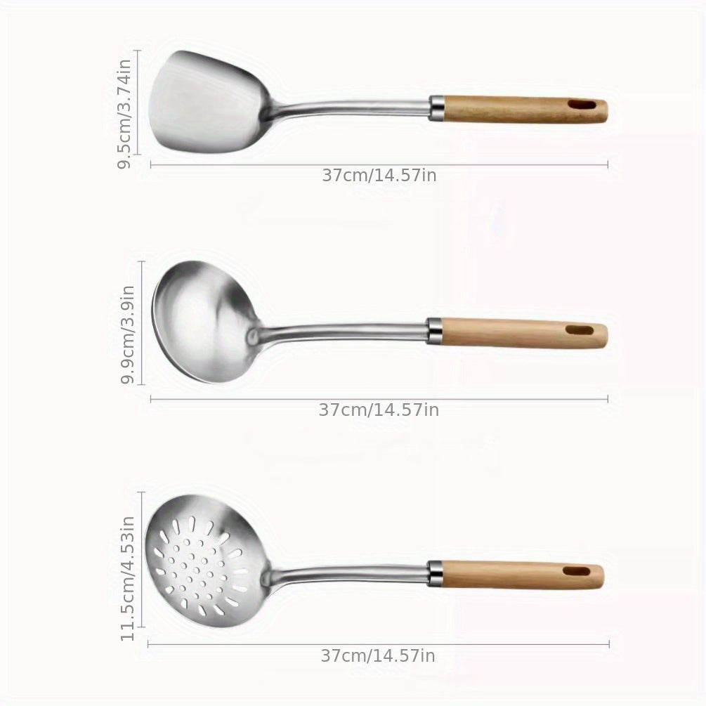 Stainless Steel Kitchenware Set with Wooden Handle