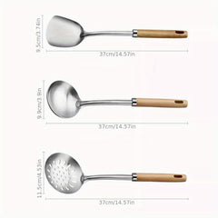 Stainless Steel Kitchenware Set with Wooden Handle