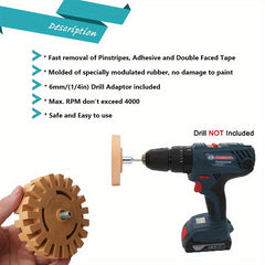 Car Rubber Wheel Adhesive Remover Drill Adapter Polishing Tool