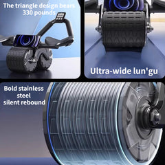Ab Wheel With Phone Rack Automatic Rebound Muscle Training Wheel