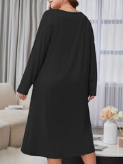 Casual Lounge Dress Women's Plus Goose & Letter Print