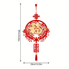 Housewarming Joy Year's Entrance Wreath Pendant with Auspicious Safe Words