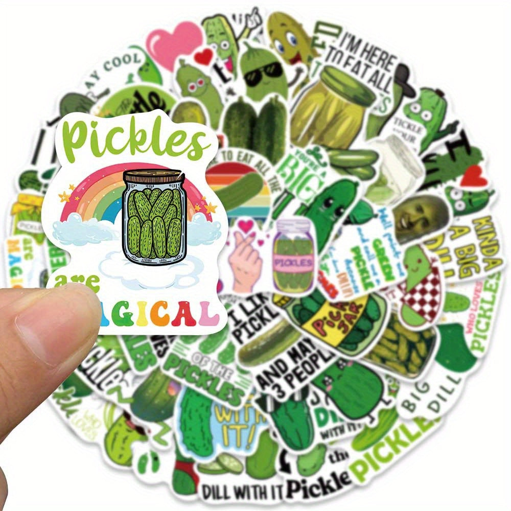 50pcs Pickle Stickers Waterproof Laptop Water Bottle Meme Stickers