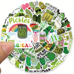 50pcs Pickle Stickers Waterproof Laptop Water Bottle Meme Stickers