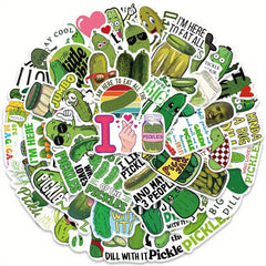 50pcs Pickle Stickers Waterproof Laptop Water Bottle Meme Stickers