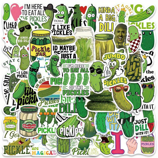 50pcs Pickle Stickers Waterproof Laptop Water Bottle Meme Stickers