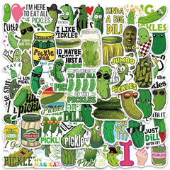 50pcs Pickle Stickers Waterproof Laptop Water Bottle Meme Stickers