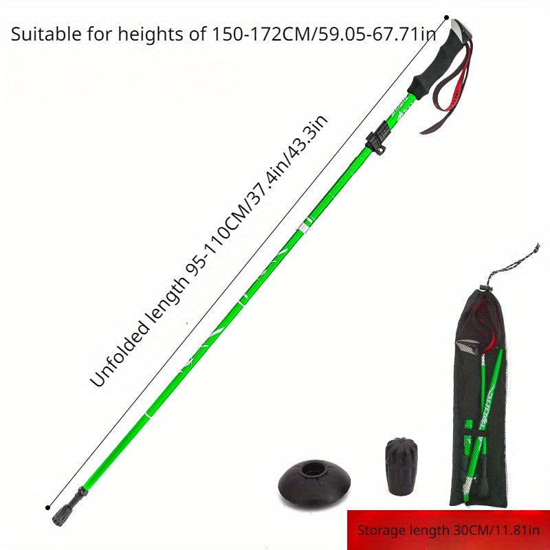 Portable 5 Section Trekking Pole for Hiking, Walking - Telescopic & Lightweight