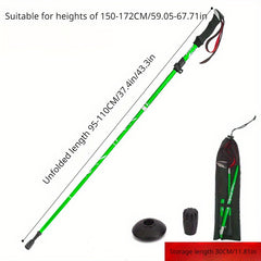 Portable 5 Section Trekking Pole for Hiking, Walking - Telescopic & Lightweight