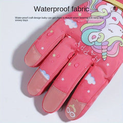 Kids Winter Snow Playing Waterproof Gloves Boys Girls Warm Thick Skiing Gloves