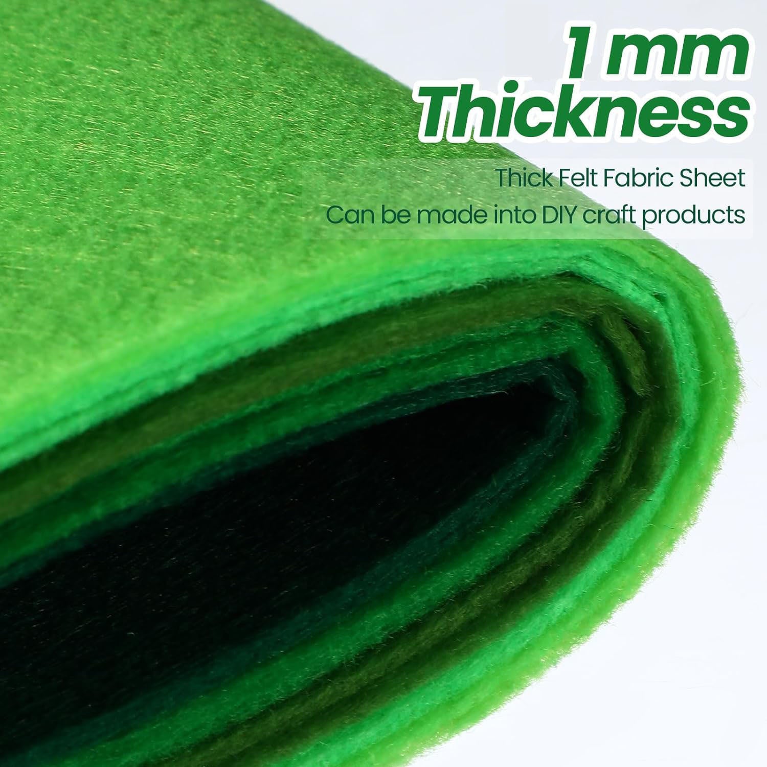 20pcs Christmas Green Felt Fabric Sheets Non Woven Assorted Felt Fabrics Squares