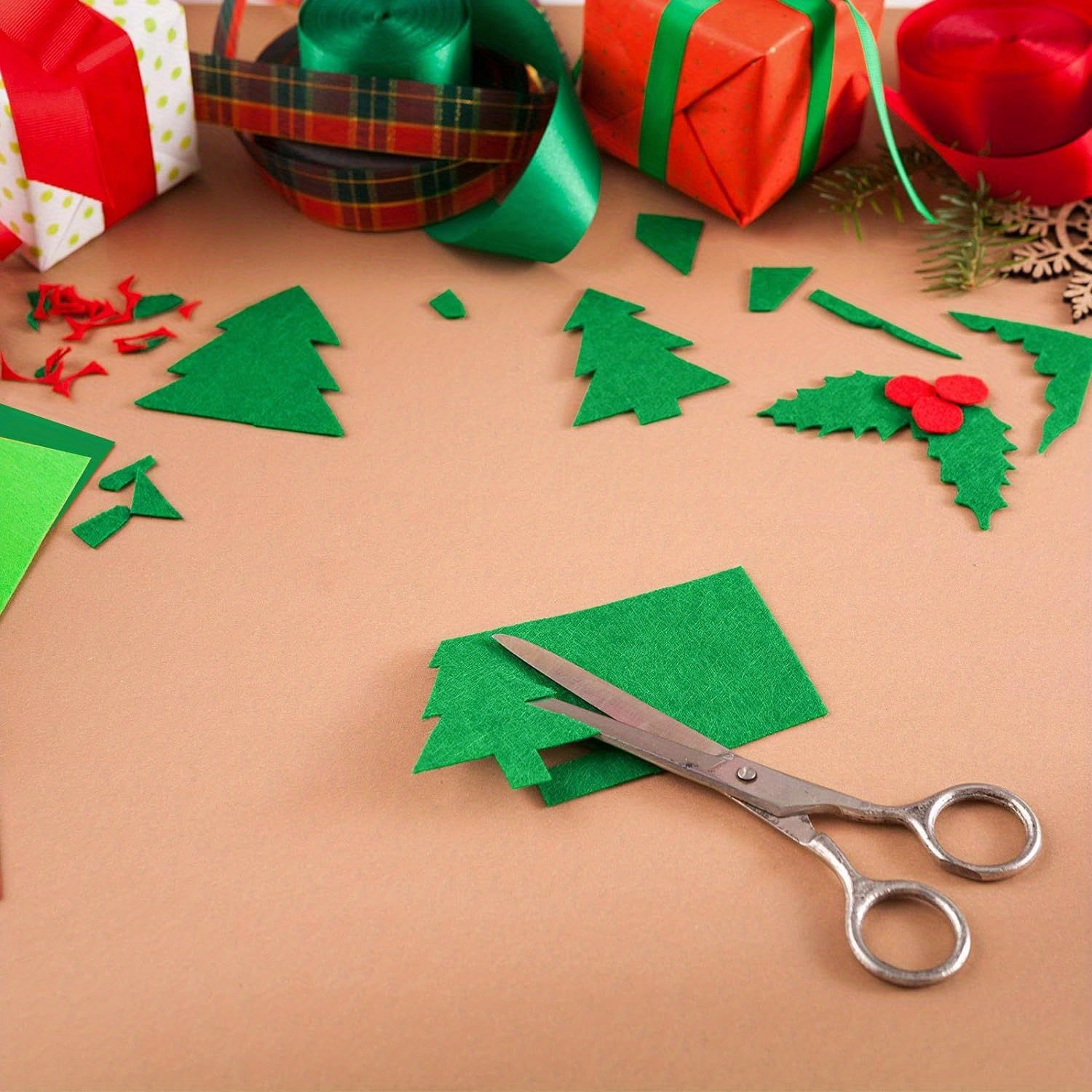 20pcs Christmas Green Felt Fabric Sheets Non Woven Assorted Felt Fabrics Squares