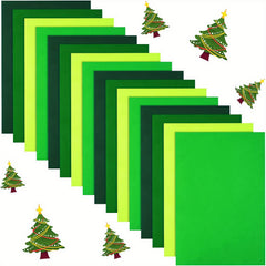 20pcs Christmas Green Felt Fabric Sheets Non Woven Assorted Felt Fabrics Squares