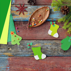 20pcs Christmas Green Felt Fabric Sheets Non Woven Assorted Felt Fabrics Squares