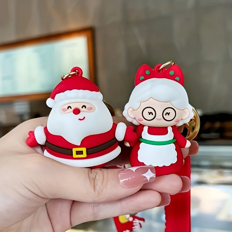 Santa Claus Keychain Wristlet Strap Backpacks Bags Key Chain