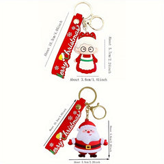 Santa Claus Keychain Wristlet Strap Backpacks Bags Key Chain