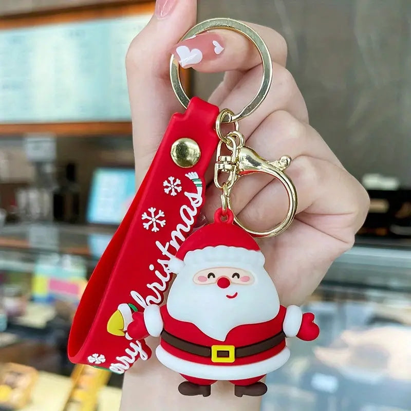 Santa Claus Keychain Wristlet Strap Backpacks Bags Key Chain