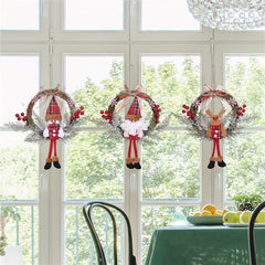 Christmas Gnome Wreath For Front Door Santa Claus Cartoon Doll Door Hanger
