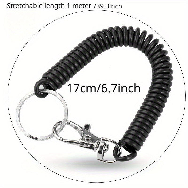 Colorful Spring Rope Keychain w/ Buckle for Outdoor Activities