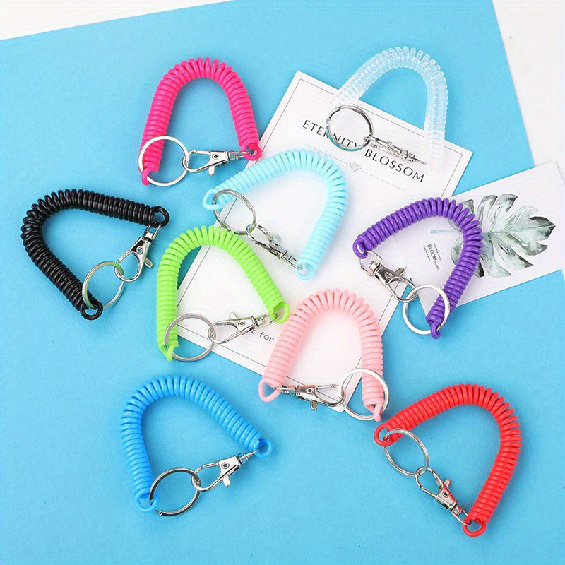 Colorful Spring Rope Keychain w/ Buckle for Outdoor Activities