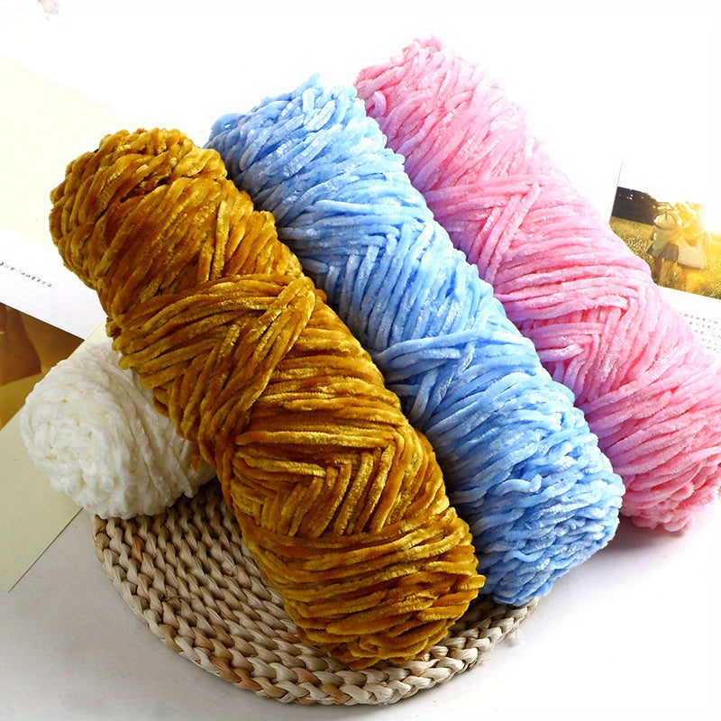 Chenille Golden Velvet Yarn Soft Comfortable Yarn Knitting Crochet 60M