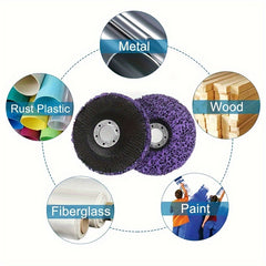 3pcs 10 Purple Strip Discs Rust Remover Wheel For Angle Grinders