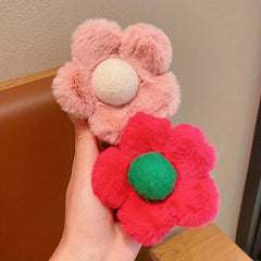 Autumn Winter Plush Flower Hair Clip Small Hairpin Headwear