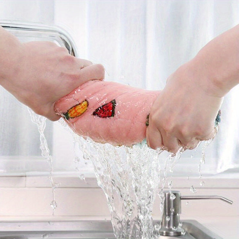 6pcs Kitchen Dishcloths Absorbent Coral Fleece Cleaning Cloths