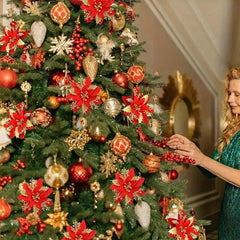 20pcs Red Flower Artificial Christmas Decoration Christmas Tree Flower