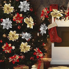 20pcs Red Flower Artificial Christmas Decoration Christmas Tree Flower