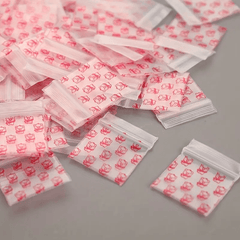 100 Mini Ziplock Bags, Self Adhesive Small Plastic Zip for Candy Cookies