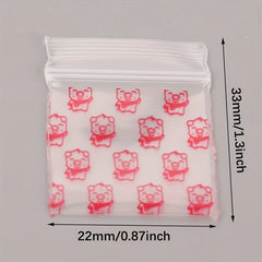100 Mini Ziplock Bags, Self Adhesive Small Plastic Zip for Candy Cookies