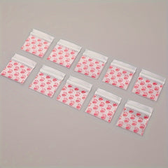 100 Mini Ziplock Bags, Self Adhesive Small Plastic Zip for Candy Cookies