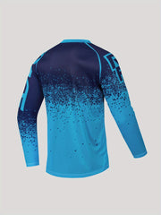 Men's V Neck Long Sleeve Motorcycle T shirt Quick Drying Breathable Top