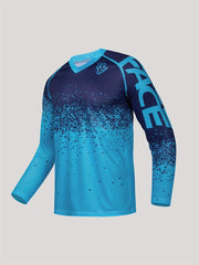 Men's V Neck Long Sleeve Motorcycle T shirt Quick Drying Breathable Top