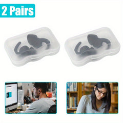 2 Pairs Waterproof Silicone Ear Plugs for Swimming and Sleeping