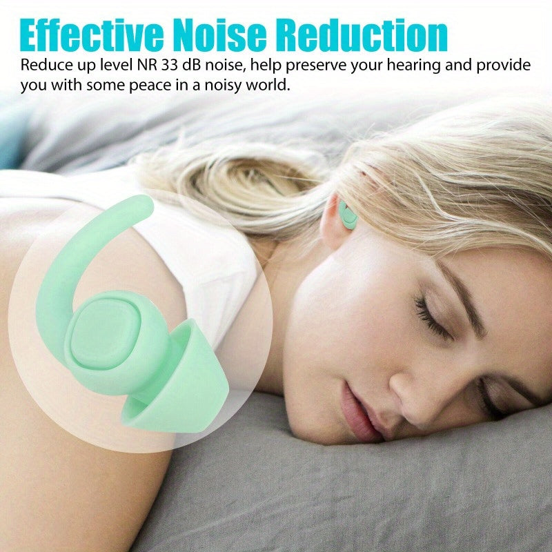 2 Pairs Waterproof Silicone Ear Plugs for Swimming and Sleeping