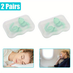 2 Pairs Waterproof Silicone Ear Plugs for Swimming and Sleeping