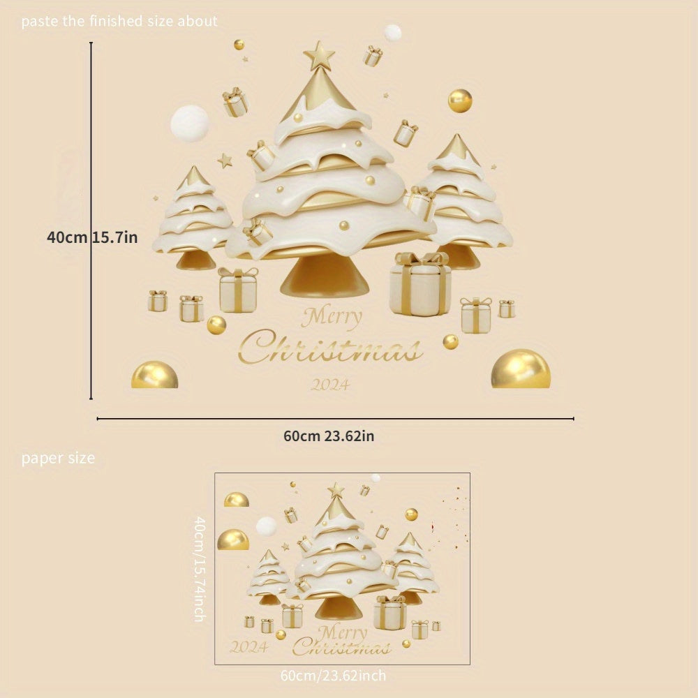 Christmas Tree Wall Sticker Waterproof Sticker for Window Glass