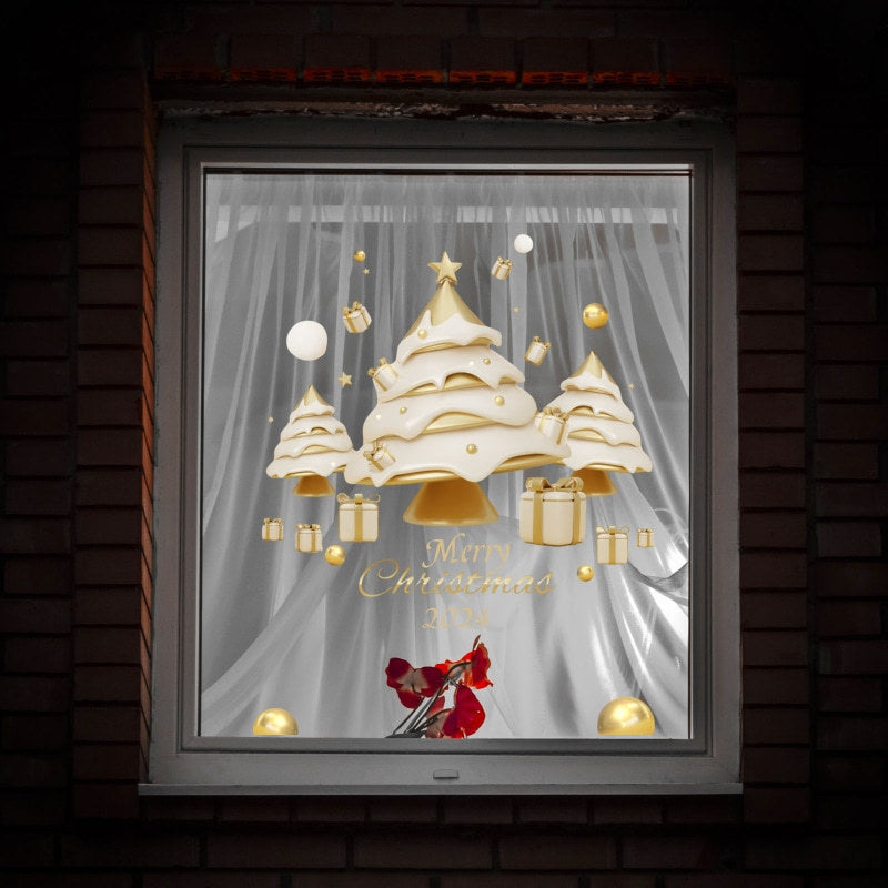 Christmas Tree Wall Sticker Waterproof Sticker for Window Glass