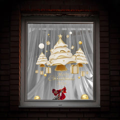 Christmas Tree Wall Sticker Waterproof Sticker for Window Glass
