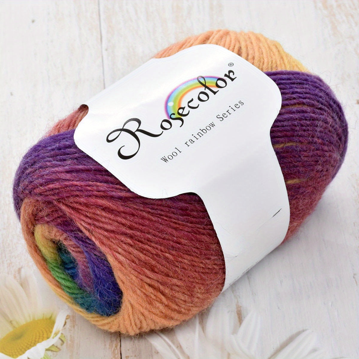 4pcs 100 Wool Yarn Knitted Hand Woven Rainbow Cashmere Woolen Yarn