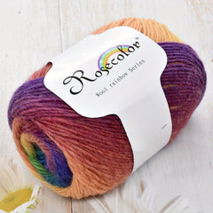 4pcs 100 Wool Yarn Knitted Hand Woven Rainbow Cashmere Woolen Yarn