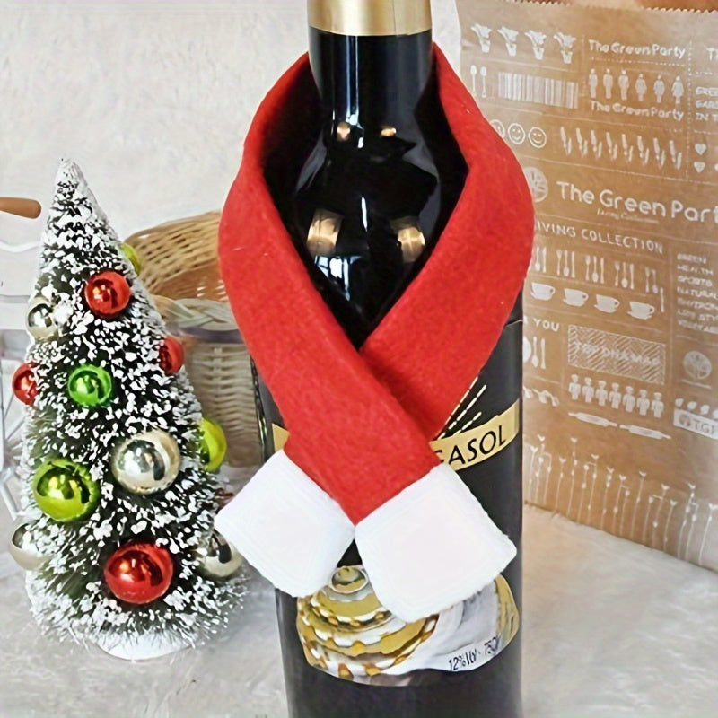 20pcs Mini Santa Hat Christmas Hat For Wine Bottle Silverware Holder