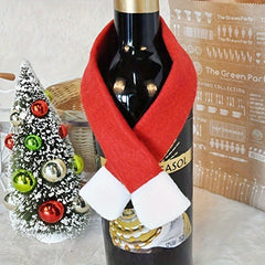 20pcs Mini Santa Hat Christmas Hat For Wine Bottle Silverware Holder