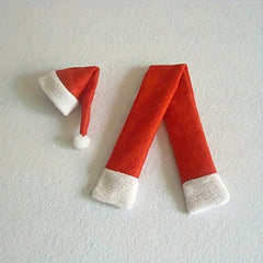 20pcs Mini Santa Hat Christmas Hat For Wine Bottle Silverware Holder