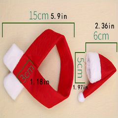 20pcs Mini Santa Hat Christmas Hat For Wine Bottle Silverware Holder